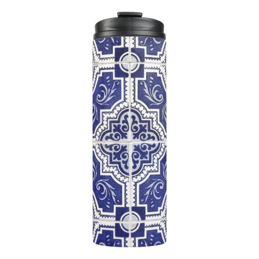 Rustic  Portugees Tiles Pattern - Azulejo Thermosbeker (Voorkant)