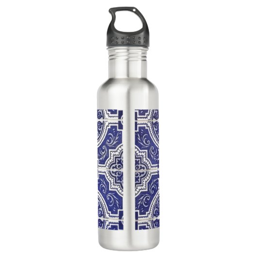 Rustic Portugees Tiles Pattern - Azulejo Waterfles (Achterkant)