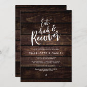 Rustic Post bruiloft Brunch, Eten, Drinken en Hers Kaart (Voorkant / Achterkant)