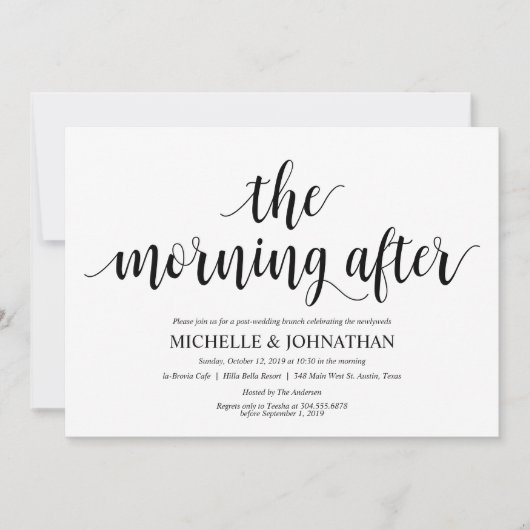 Rustic Post Mariage Brunch Invitation Card (Devant)