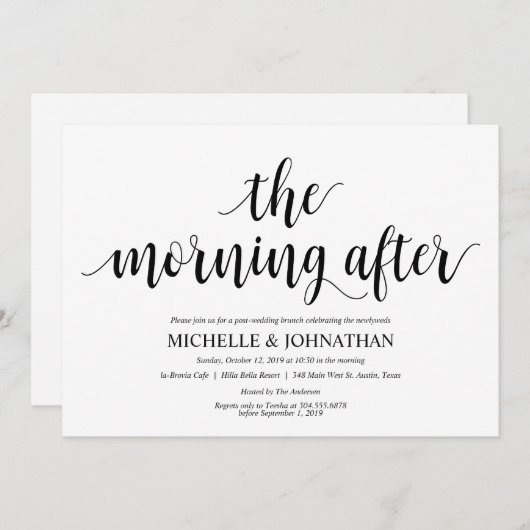 Rustic Post Mariage Brunch Invitation Card (Devant / Derrière)