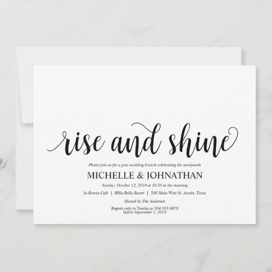 Rustic Post Mariage Brunch Invitation Card (Devant)