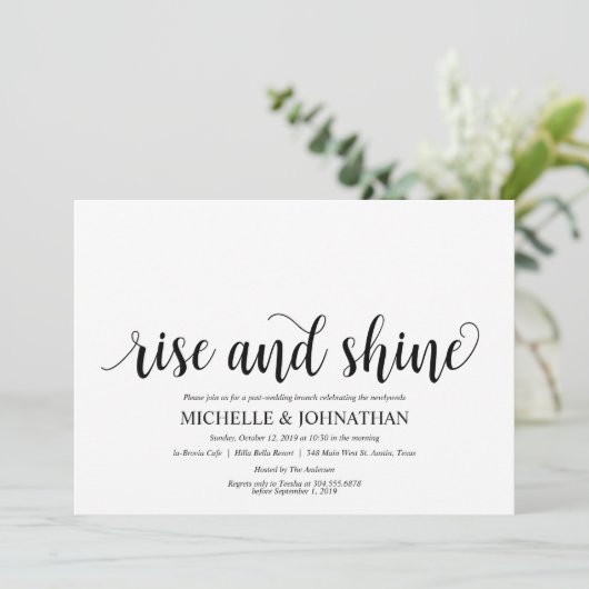 Rustic Post Mariage Brunch Invitation Card (Debout devant)