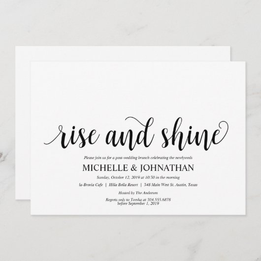 Rustic Post Mariage Brunch Invitation Card (Devant / Derrière)