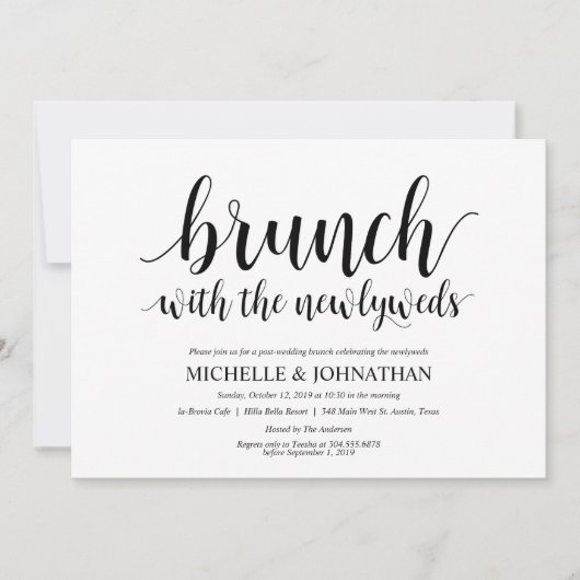 Rustic Post Mariage Brunch Invitation Card (Devant)