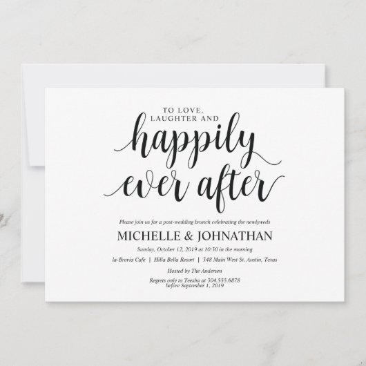 Rustic Post Mariage Brunch Invitation Card (Devant)