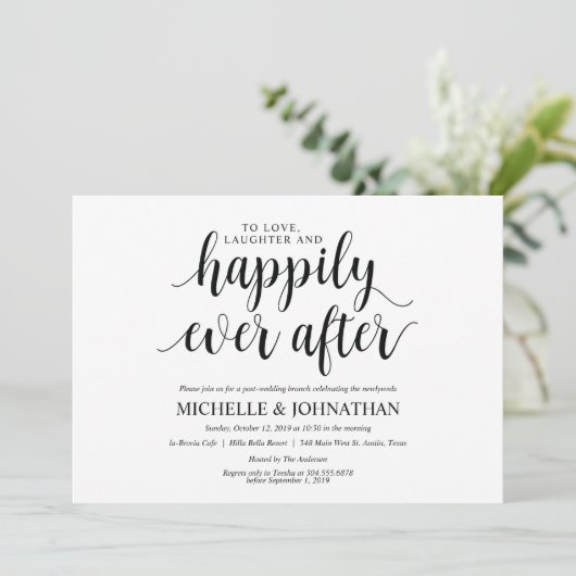 Rustic Post Mariage Brunch Invitation Card (Debout devant)