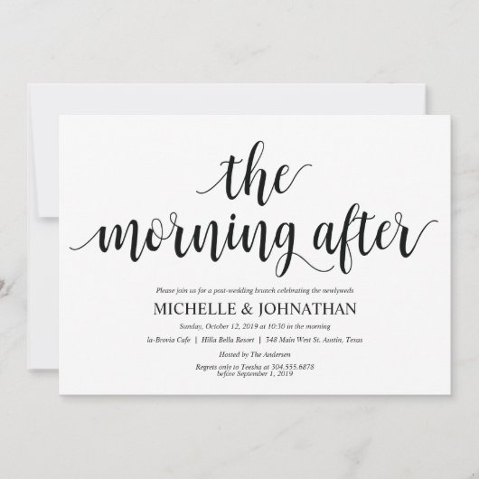 Rustic Post Wedding Brunch Uitnodigingskaart Kaart (Voorkant)