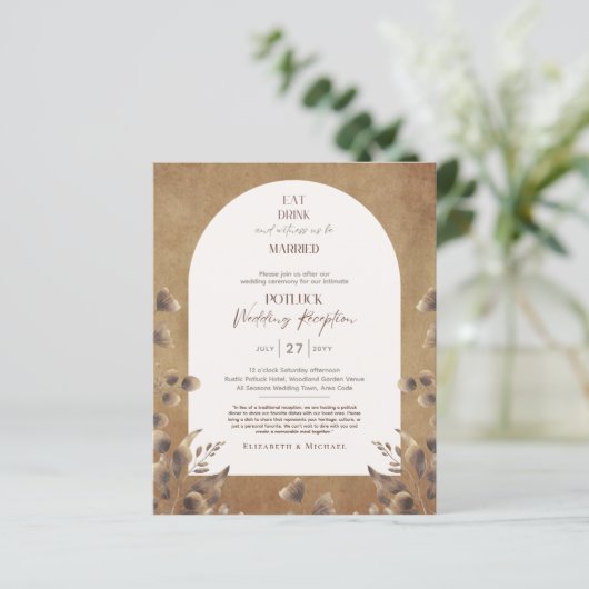 Rustic POTLUCK Modèle de réception de mariage Invi (Debout devant)