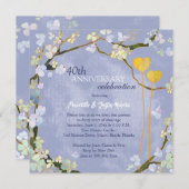 Rustic Powder Blue Wedding Jubileum Kaart (Voorkant / Achterkant)