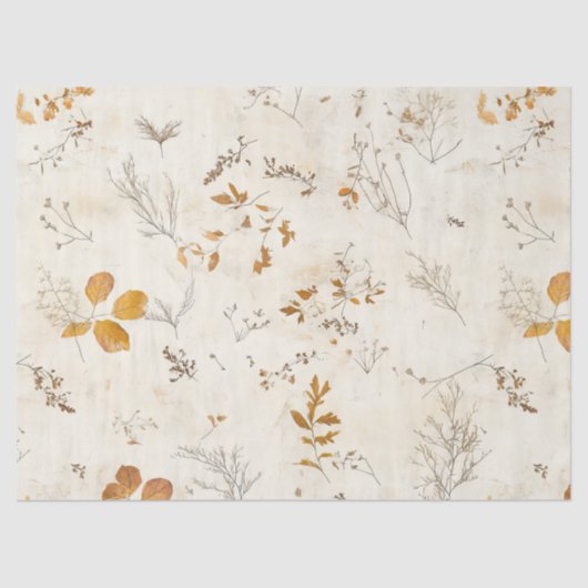 Rustic Pressed Leaves Pattern –Autumn Botanical 13 Tissuepapier (Voorkant)