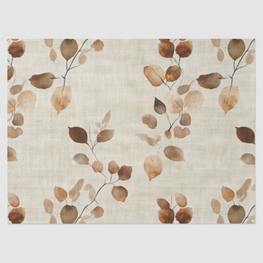 Rustic Pressed Leaves Pattern – Autumn Botanical 9 Tissuepapier (Voorkant)