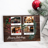 Rustic Prettige feestdagen - Instant 4 Multi Photo Kaart
