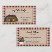 Rustic Primitive Country Homespun Log Cabin Visitekaartje (Voorkant / Achterkant)