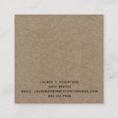 RUSTIC PRIMITIVE COUNTRY KRAFT VIERKANTE VISITEKAARTJE (Achterkant)