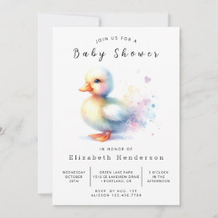 Rustic Printable Duck Baby shower Kaart