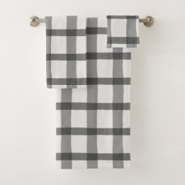 Rustic Pset Buffalo Grijs en Wit controleren Bad Handdoek