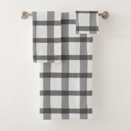 Rustic Pset Buffalo Grijs en Wit controleren Bad Handdoek