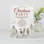 Rustic Pset Forest Deer Owl Kerstfeest Kaart (Staand voorkant)