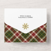 Rustic Pset & Gold Snowflakes Multi-Photo All In One Uitnodiging (Achterkant)