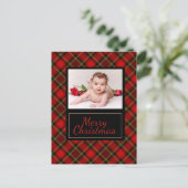 Rustic Pset Merry-Briefkaart voor kerstfoto's Briefkaart (Staand voorkant)