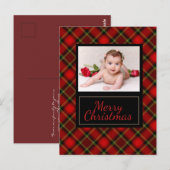 Rustic Pset Merry-Briefkaart voor kerstfoto's Briefkaart (Voorkant / Achterkant)