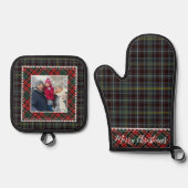 Rustic Pset Merry-kerstfoto Ovenwant & Pannenlap Set (Voorkant)