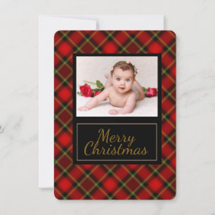 Rustic Pset Merry-kerstfotokaart Feestdagenkaart