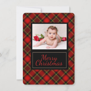 Rustic Pset Merry-kerstfotokaart Feestdagenkaart
