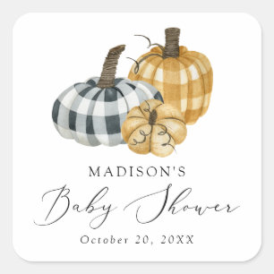 Rustic Pset Pumpkins Baby shower Vierkante Sticker