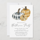 Rustic Pset Pumpkins Halloween Party Kaart (Voorkant)