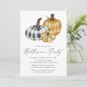 Rustic Pset Pumpkins Halloween Party Kaart (Staand voorkant)