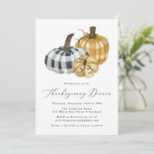 Rustic Pset Pumpkins Thanksgiving Dinner Kaart (Staand voorkant)