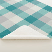 Rustic Pset Turquoise Gray Beige Sherpa Deken (3/4)