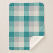 Rustic Pset Turquoise Gray Beige Sherpa Deken (Voorkant)