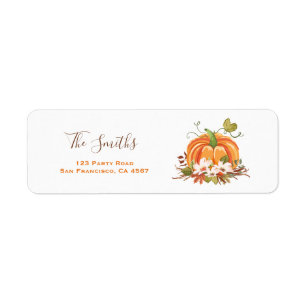 Rustic Pumpkin Adresetiketten Herfst herfst Neutra Etiket
