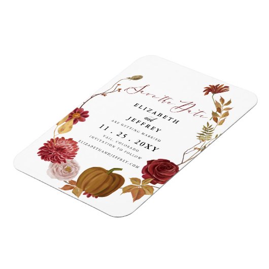 Rustic Pumpkin Autumn Herfst slaat de datum op Magneet (Linkerzijde)