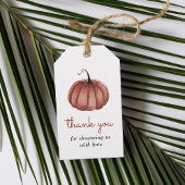 Rustic Pumpkin Baby shower Dank u Cadeaulabel