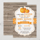 Rustic Pumpkin Baby shower Invitation Kaart Wood (Voorkant / Achterkant)