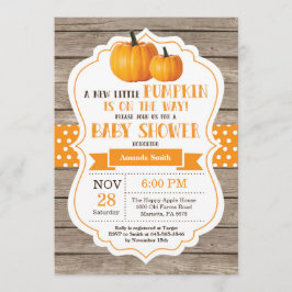 Rustic Pumpkin Baby shower Invitation Kaart Wood