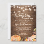 Rustic Pumpkin Baby shower String Lights Floral Kaart (Voorkant)