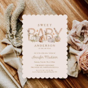 Rustic Pumpkin Baby shower Uitnodiging