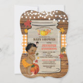 Rustic Pumpkin babymeisje douchehout Kaart (Voorkant)