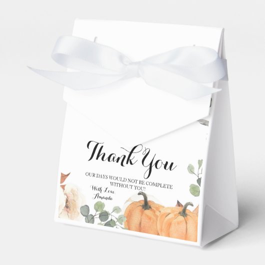 Rustic Pumpkin Boho Floral Herfst verliefd Bedankdoosjes (Voorkant Zijde)