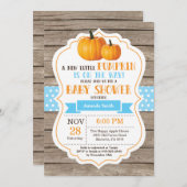 Rustic Pumpkin Boy Baby shower Invitation Kaart (Voorkant / Achterkant)