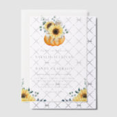 Rustic Pumpkin en Sunflower Fall Wedding Vellum Uitnodigingen (Offset (Uitnodiging))