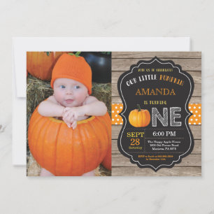 Rustic Pumpkin First Birthday Invitation Sinaasapp Kaart