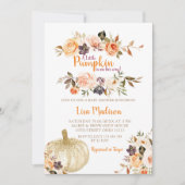 Rustic Pumpkin Floral Baby shower Kaart (Voorkant)