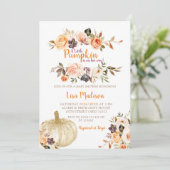 Rustic Pumpkin Floral Baby shower Kaart (Staand voorkant)