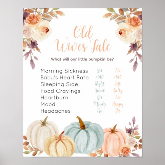 Rustic Pumpkin Floral Old Wives Tales Poster (Voorkant)